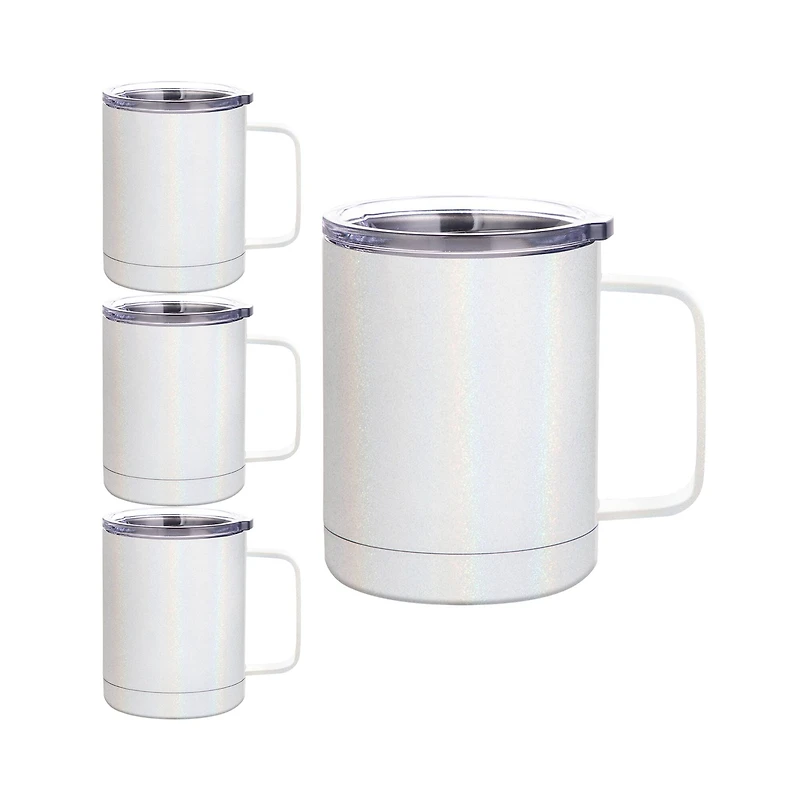 Craft Express White Glitter Sublimation Cups, 4ct.