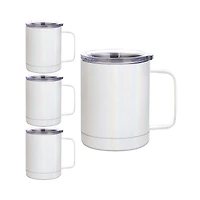 Craft Express White Glitter Sublimation Cups, 4ct.