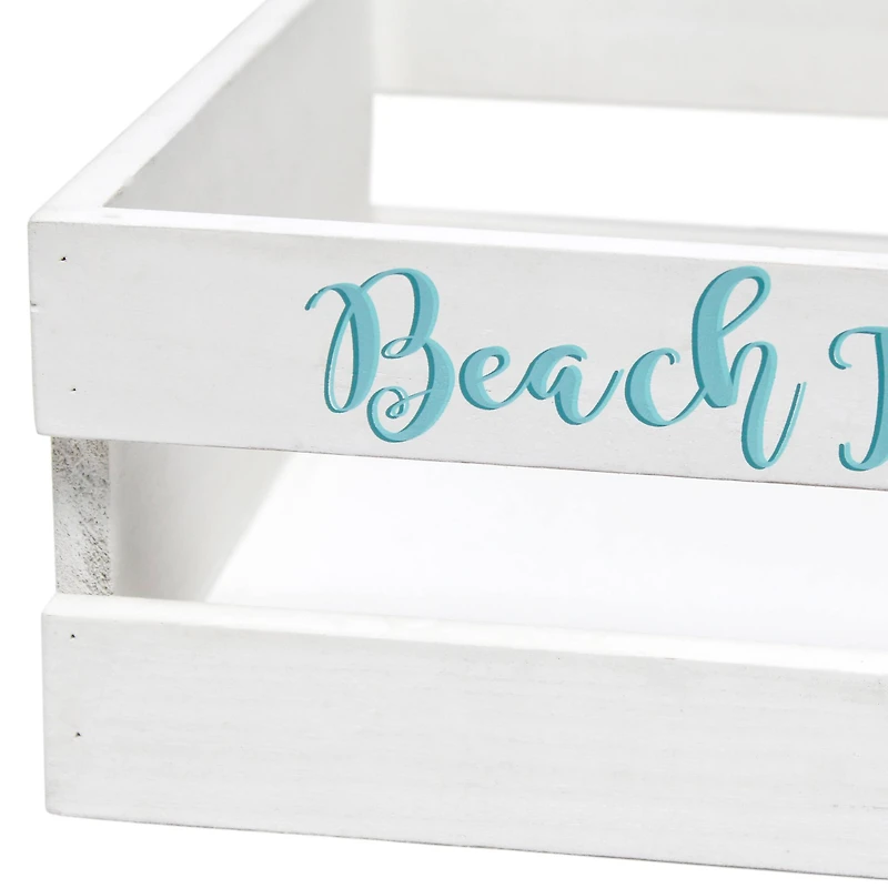 Elegant Designs Small White Wash Coastal Towel Holder, Frame & Toilet Paper Holder Set