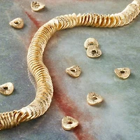 Gold Metal Wavy Disc Beads by Bead Landing