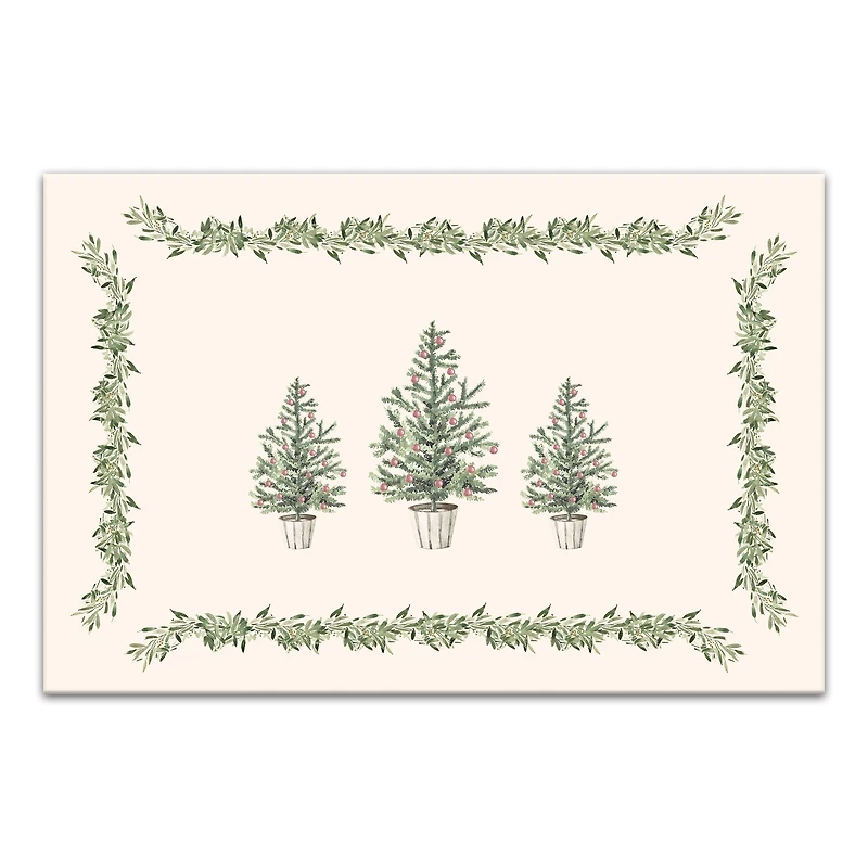 Garlan Border Christmas Tree Canvas Wall Art