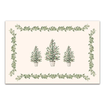 Garlan Border Christmas Tree Canvas Wall Art