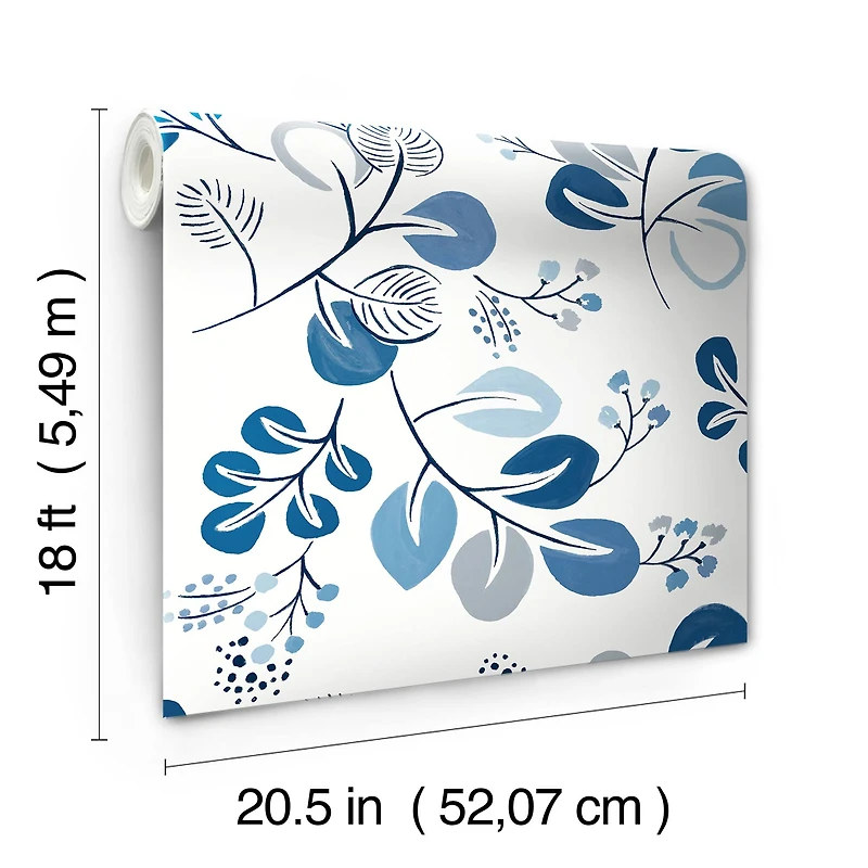 NuWallpaper Roux Blue Peel & Stick Wallpaper