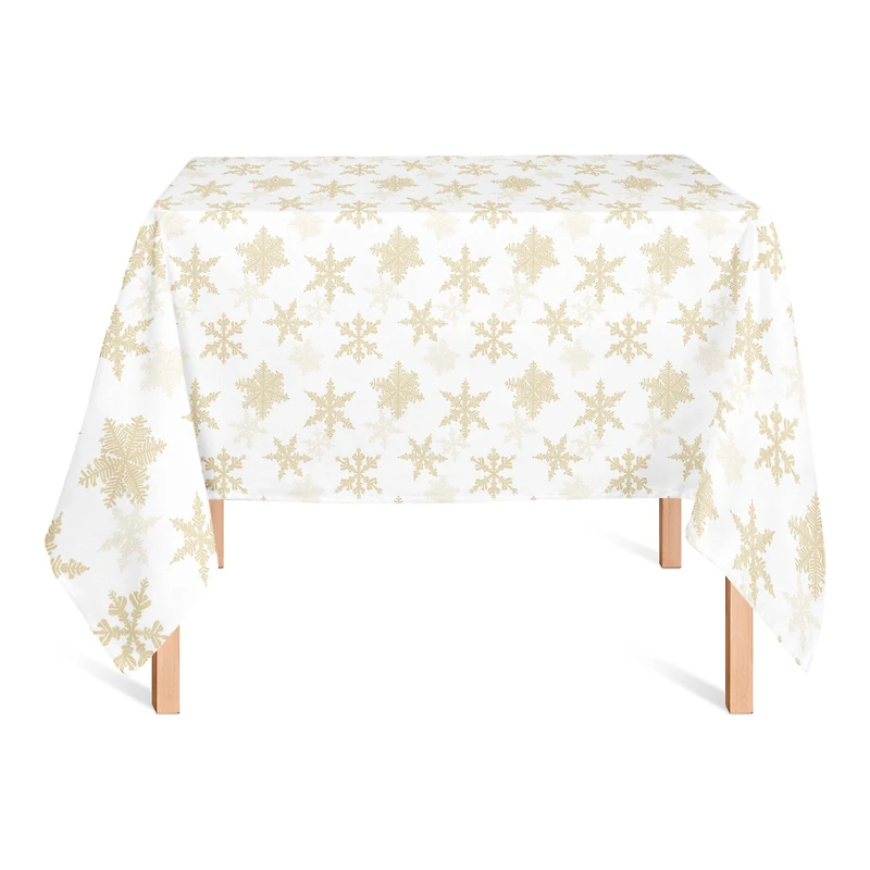 58" Cream Snowflakes Tablecloth
