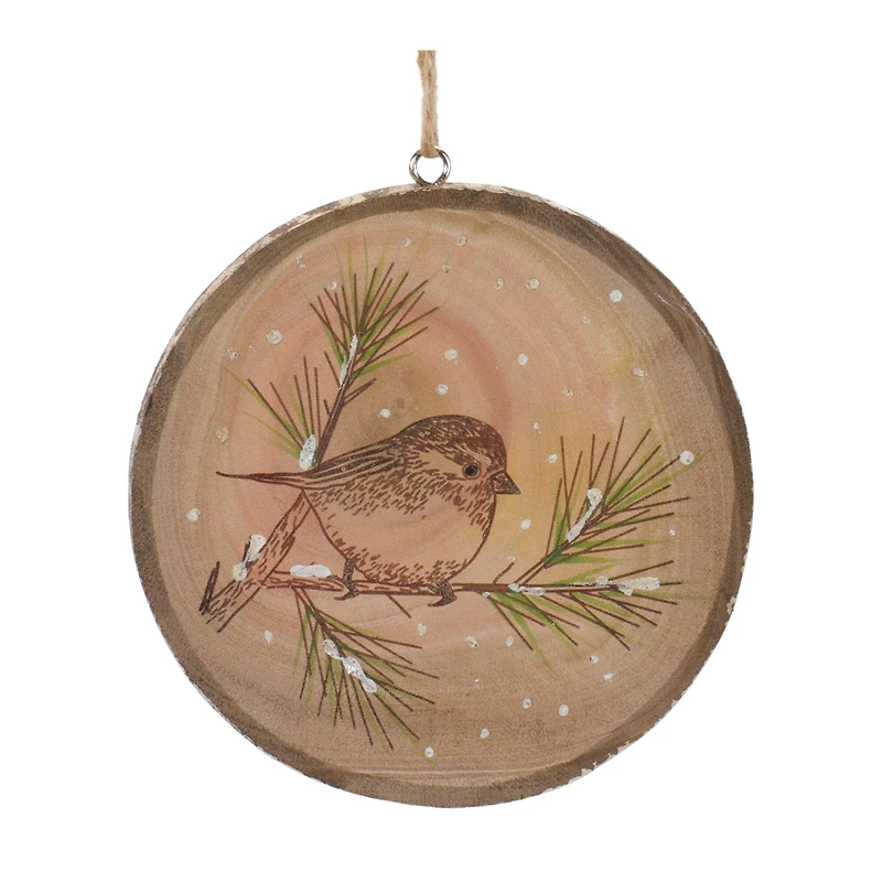12ct. 4" Wood Bird Tree Disc Ornament Set