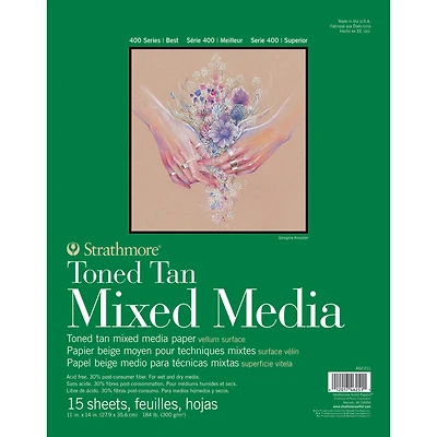 Strathmore® 400 Series Recycled Toned Tan Mixed Media Paper Pad