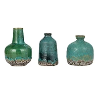 Hello Honey® Green & Blue Textured Stoneware Vase Set