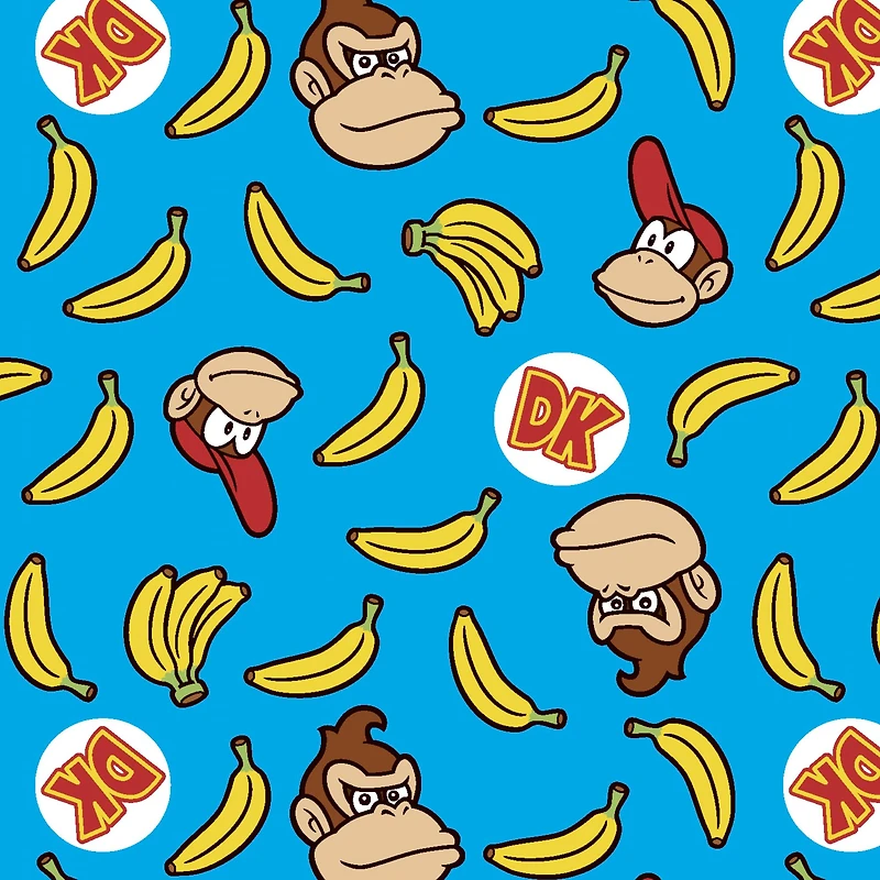 Nintendo® Donkey Kong™ Banana Blue Cotton Fabric 
