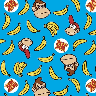 Nintendo® Donkey Kong™ Banana Blue Cotton Fabric 