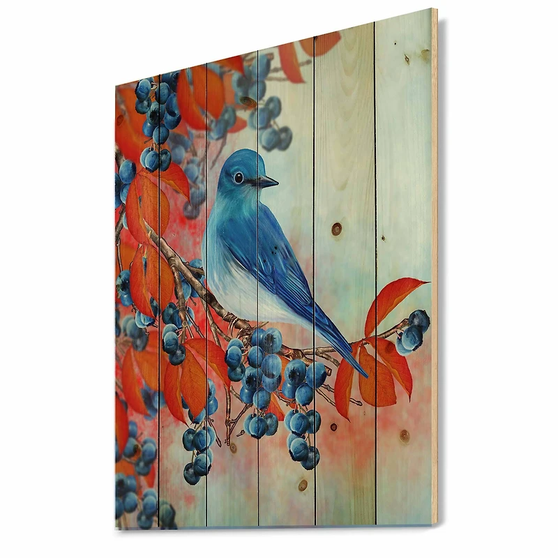 Designart - Bright Bird Bullfinch Sitting On A Branch III