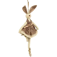 13" Brown Plush Ballerina Bunny Hanging Easter Décor