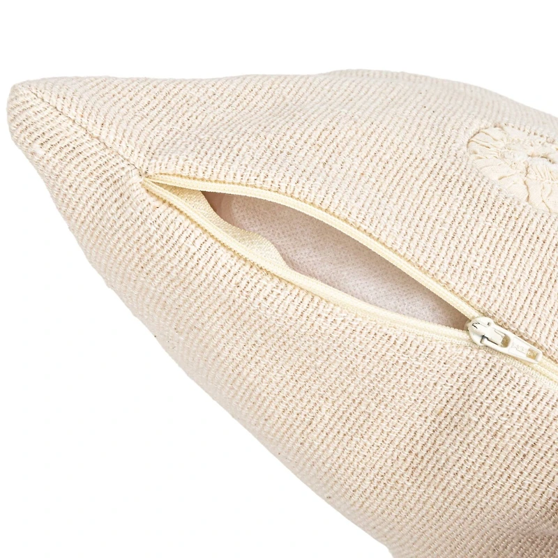 Hello Honey® 20" Natural Patchwork Seashell Cotton & Linen Pillow