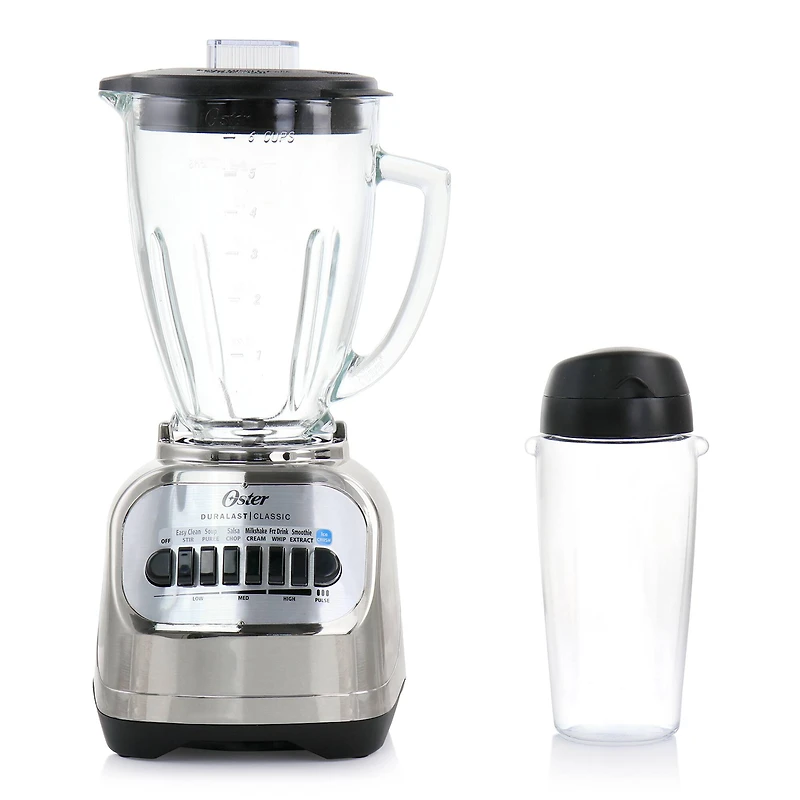 Oster Chrome 2-in-1 System 700 Watt 8-Speed 6-Cup Blender with Personal Blend-n-Go Cup