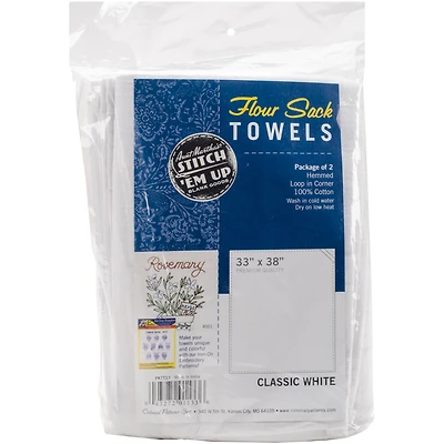 Aunt Martha's® White Stitch 'Em Up Flour Sack Towel Set