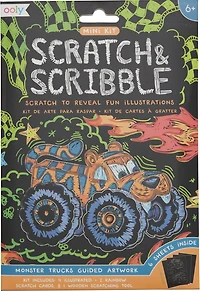 OOLY Mini Scratch & Scribble Monster Truck Art Kit