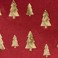 Burgundy & Gold Foil Trees Premium Gift Wrap by Celebrate It™