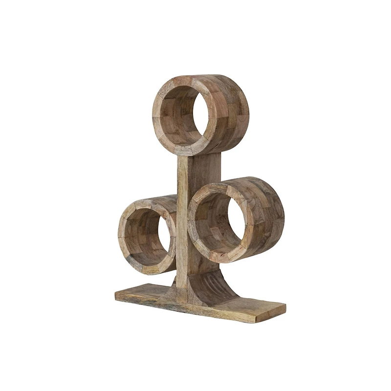 Hello Honey® 15.25" Natural Mango Wood Circular Wine Rack