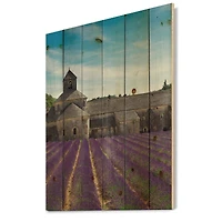 Designart - Lavender Field With Abbey In France