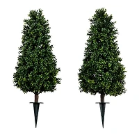 3ft. UV Resistant Boxwood Plant Set with Integrated Ground Stake