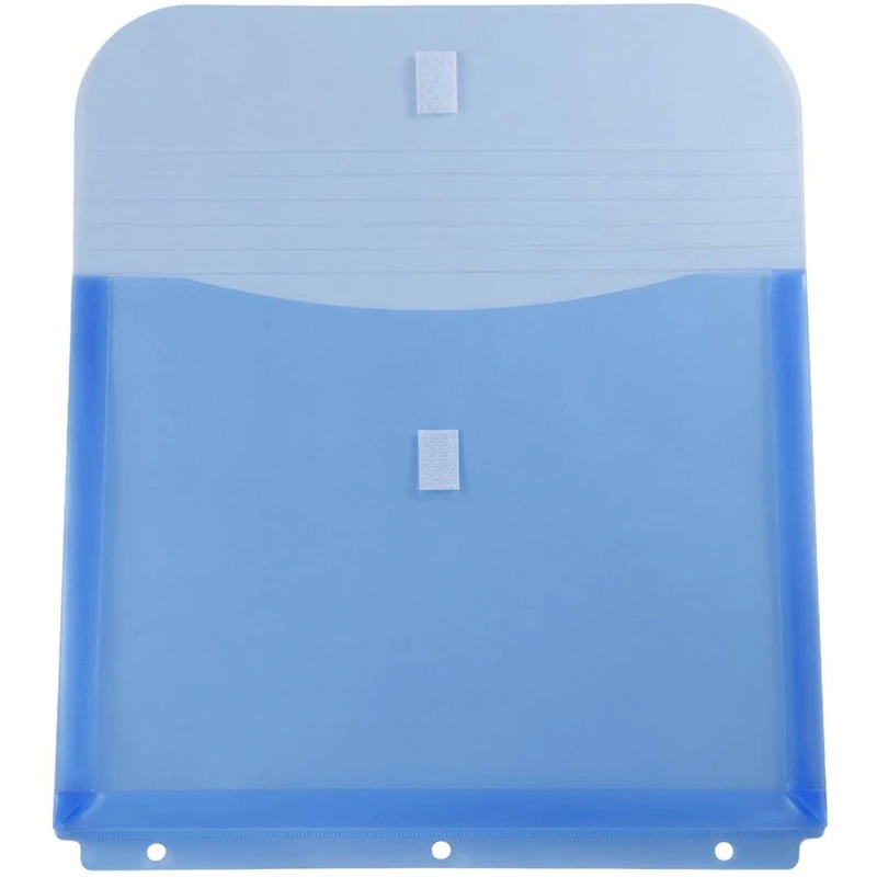 JAM Paper 9.5" x 11.5" Hook & Loop Closure 3-Hole Punch Plastic Envelopes