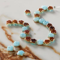 Blue & Brown Czech Glass Cube Beads, 6mm by Bead Landing™