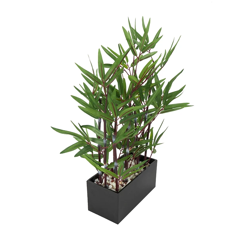18" Green Foliage Artificial Plant with Black Pot