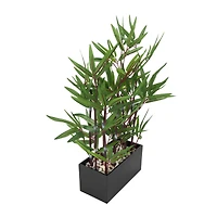 18" Green Foliage Artificial Plant with Black Pot