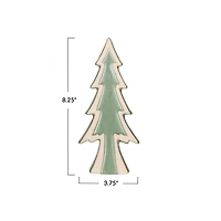 Hello Honey® 8.25" Unglazed & Green Reactive Glaze Stoneware Tree Décor Accent