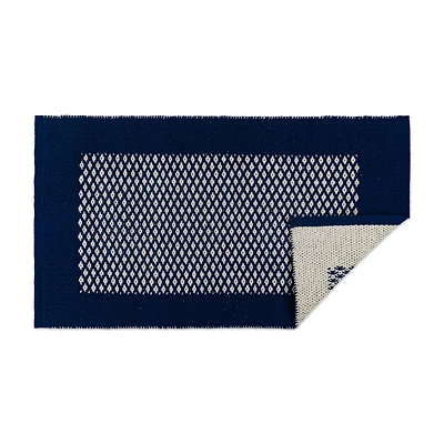 DII® Navy Bordered with Small Diamonds Rug, 2ft. x 3ft.