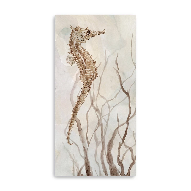 Neutral Seahorse I Canvas Giclee