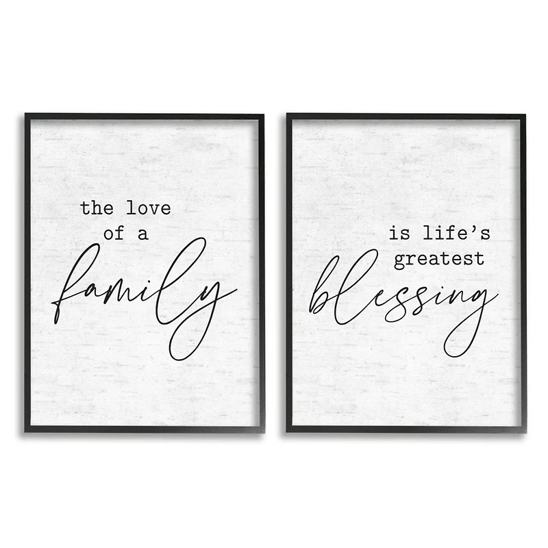 Stupell Industries Love of Family is Life's Greatest Blessing Minimal Quote Framed Wall Art