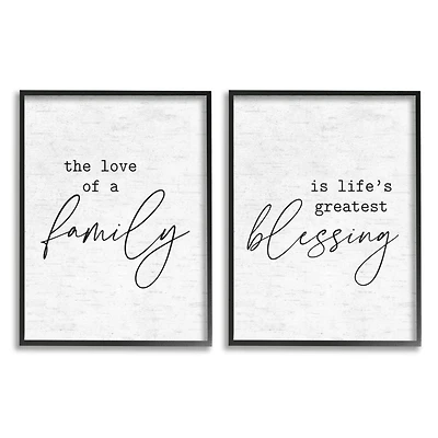 Stupell Industries Love of Family is Life's Greatest Blessing Minimal Quote Framed Wall Art