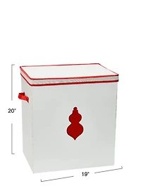 Household Essentials Red & White Ornament Storage Box