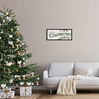 Stupell Industries Christmas Trees Ornate Letters Framed Giclee Art