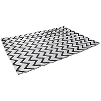 Black & White Chevron Rectangular Outdoor Area Rug, 4ft. x 6ft.
