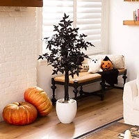4ft. Artificial Halloween Black Maple Tree with Natural Trunk