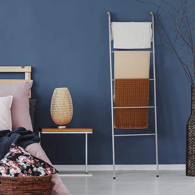 NEX™ 5ft. 5-Tier Silver Wall-Mounted Metal Towel Ladder