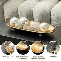 Glitzhome® Gold Oval Metal Decorative Trays Set