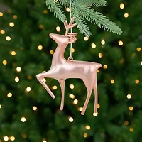 4.75" Shiny Rose Gold Reindeer Ornament