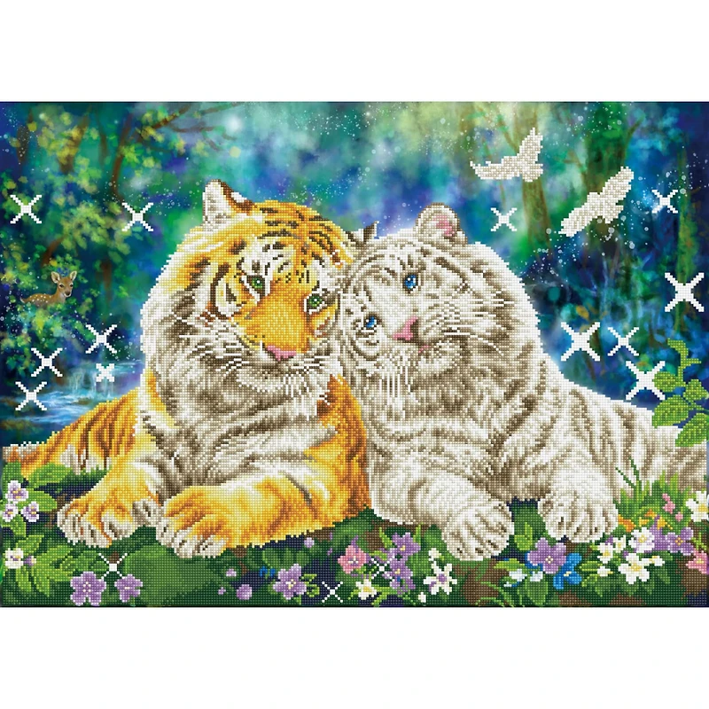 Diamond Dotz® Intermediate Tiger Smooch Diamond Painting Kit
