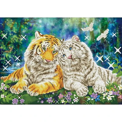Diamond Dotz® Intermediate Tiger Smooch Diamond Painting Kit