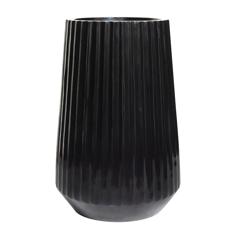 24" Black Modern Vase