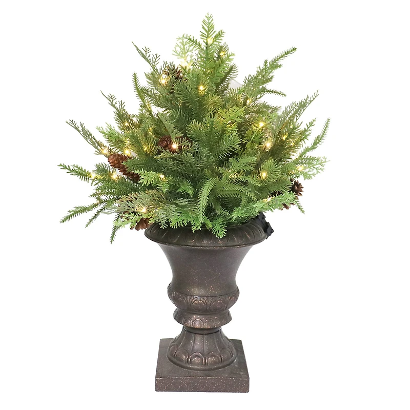 2ft. Pre-Lit Potted Cypress & Pinecone by Ashland®