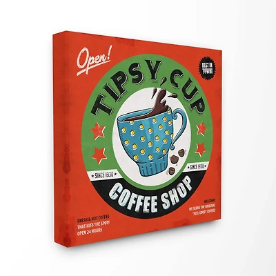 Stupell Industries Retro Coffee Shop Canvas Wall Art