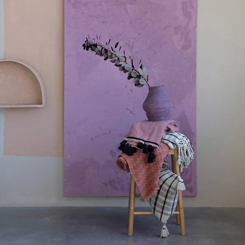 10.5" Lilac Hand-Woven Seagrass Basket