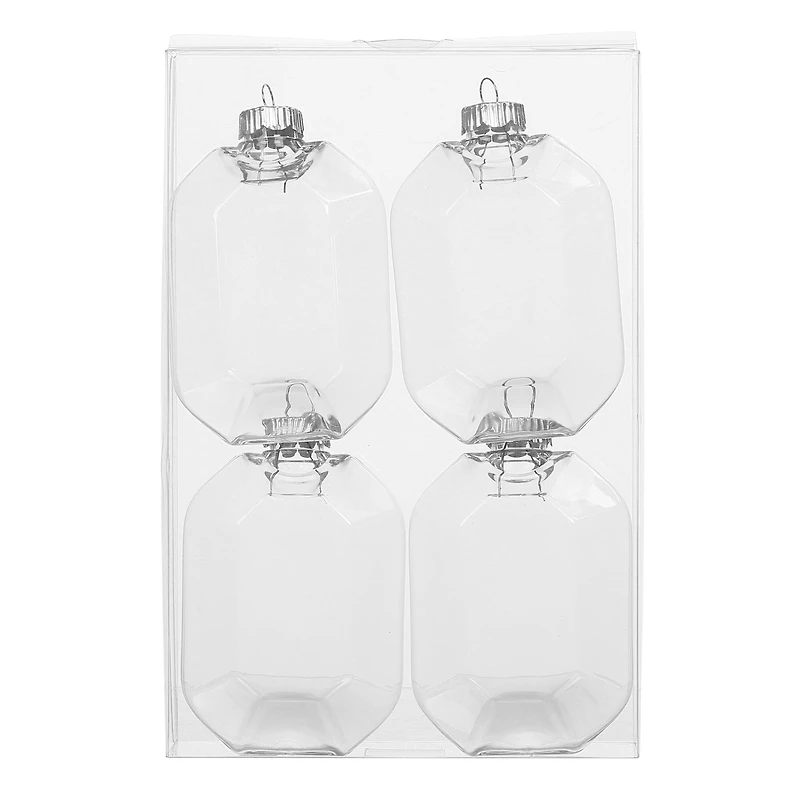 4 Pack 4.25" Clear DIY Plastic Gem Ornaments by Make Market®
