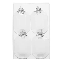 4 Pack 4.25" Clear DIY Plastic Gem Ornaments by Make Market®