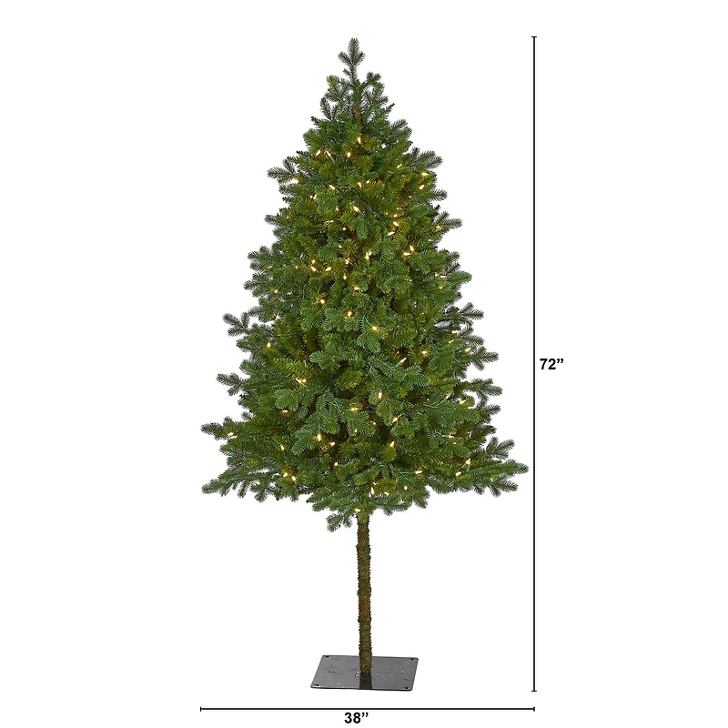6ft. Pre-Lit Swiss Alpine Artificial Christmas Tree with Clear LED Lights
