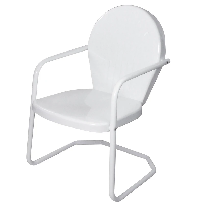 White Retro Metal Outdoor Tulip Chair