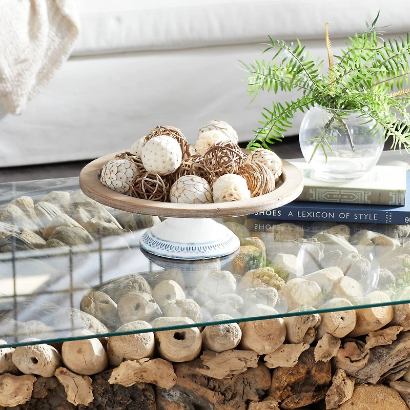 3" Natural Dried Floral Vase Filler Orb Set